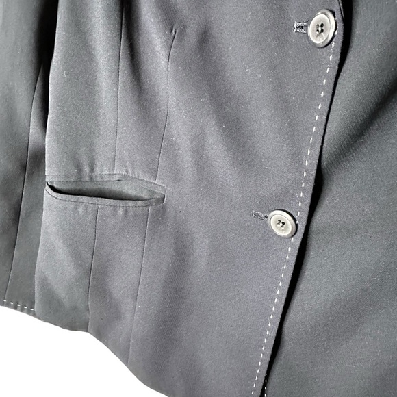 🔴5 for $40 SALE! Evan-Picone Navy Blue White Stitching Split Sleeve Hem 14 - Picture 13 of 14